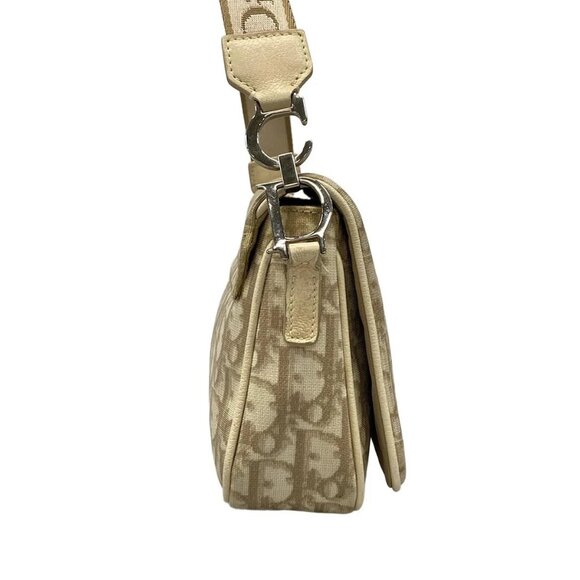 Auth DIOR/ChristianDior Flower - Cream Brown Multi PVC Leather Shoulder Bag - Picture 2 of 15